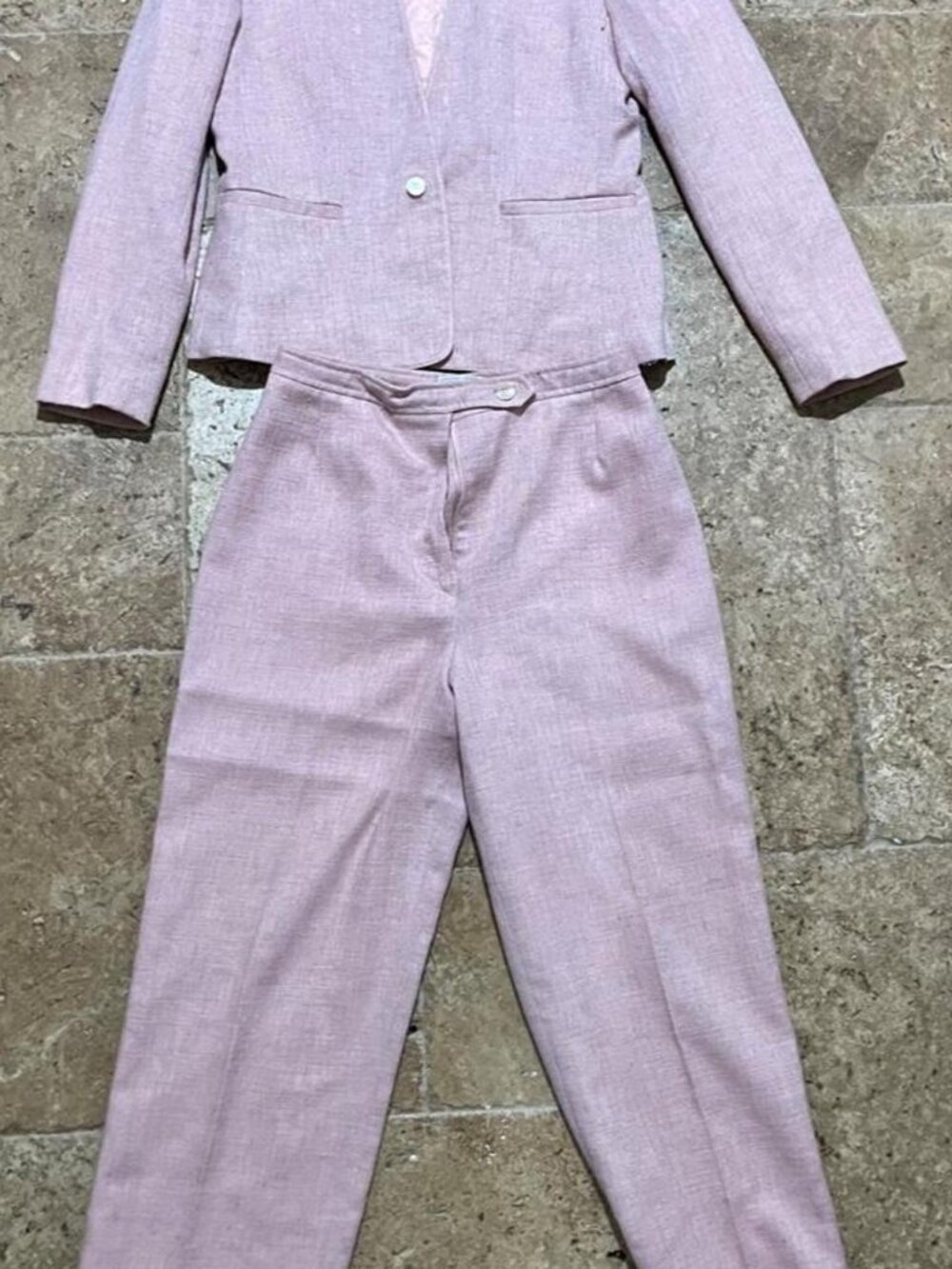Vintage 90s Vintage Evan-Picone Pink Tailored Blazer Pants Suit Set